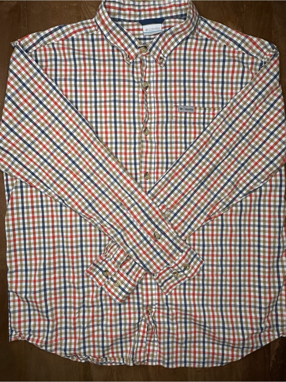 Columbia Men's Button-Down Plaid Shirt - Red, Blue, Green, White